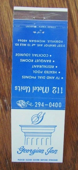 Georgian Inn (Days Inn & Suites, Best Western) - Matchbook (newer photo)